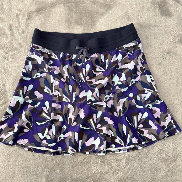 Title Nine Skort Skirt Purple Floral Women's MEDIUM Tennis Pickleball - Picture 1 of 6